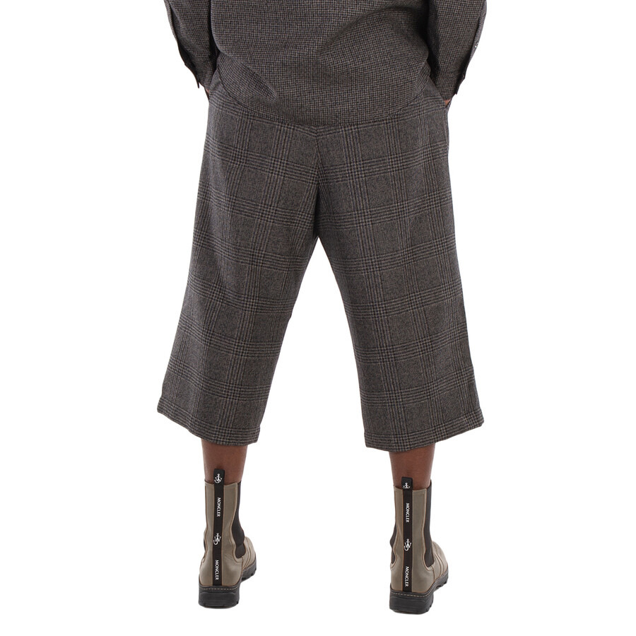 Emporio Armani Checkered Wide-Leg Cropped Trousers - 4