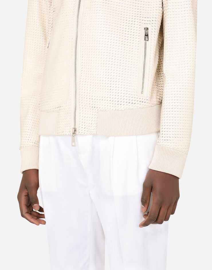 Perforated lambskin jacket - 4