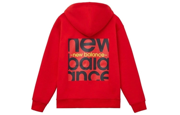 New Balance New Balance Logo Print Hoodie Red Black AMT11308 ENR REVERSIBLE