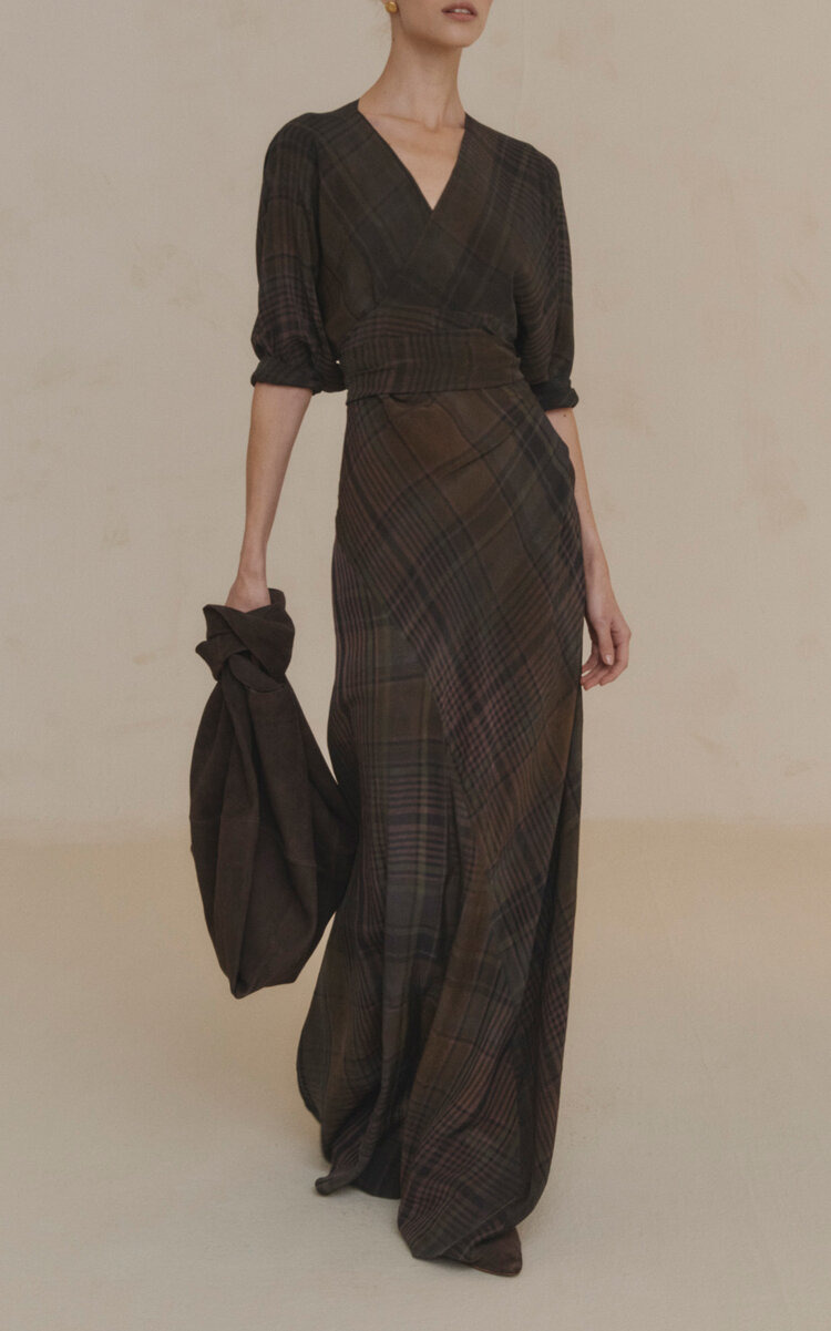 Agate Plaid Wrap Dress plaid - 2