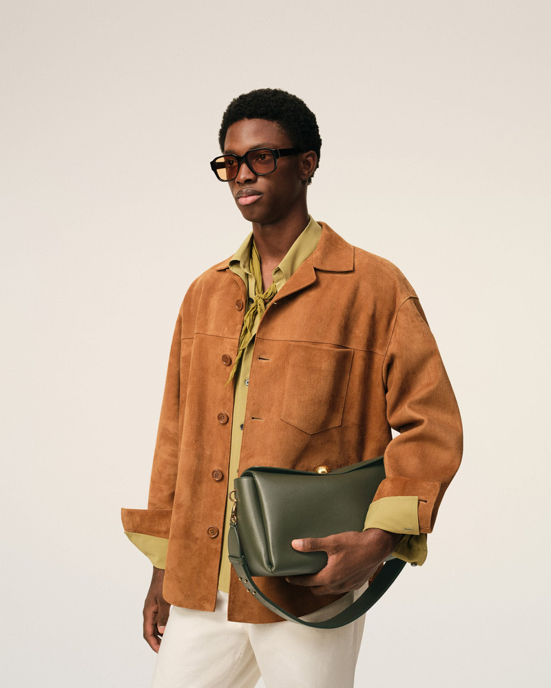 AMI Paris GREEN COW LEATHER CARROUSEL MEDIUM BAG outlook