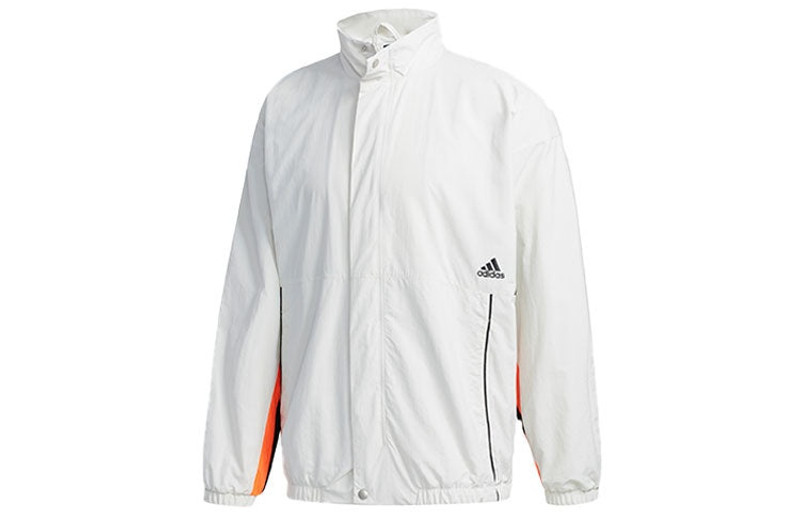 adidas Men's adidas Mh Cb Jkt Back Alphabet Logo Printing Sports Stand Collar Jacket Autumn Gray HN8480 outlook
