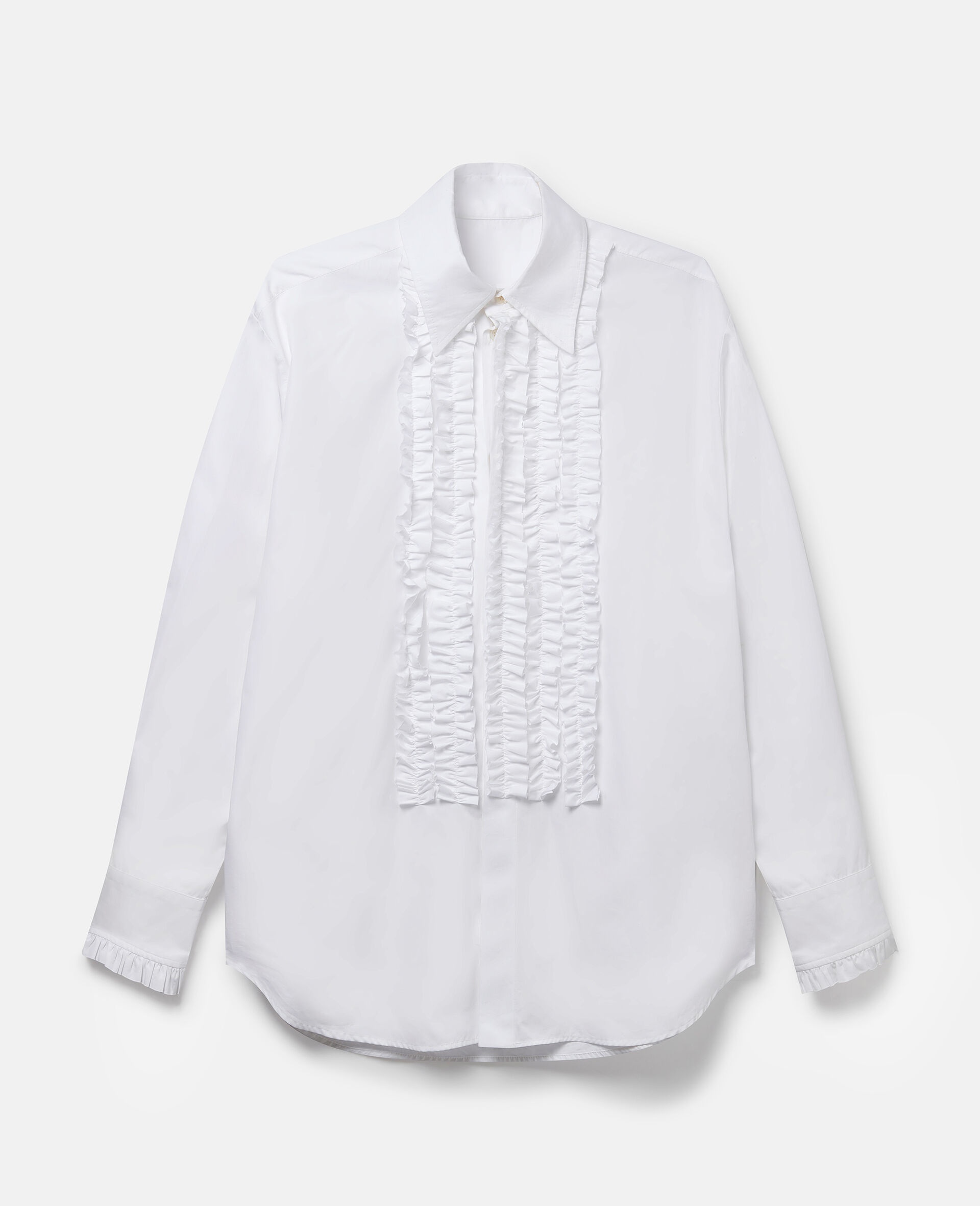 Ruffled Cotton Tuxedo Shirt - 1