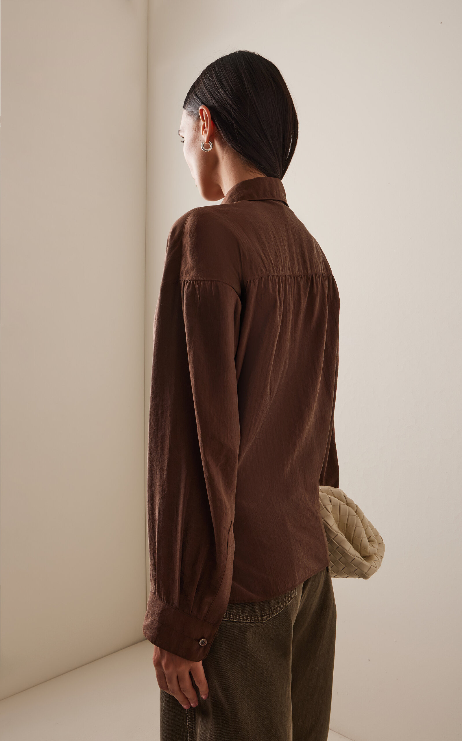 Twisted Silk-Bend Top brown - 4