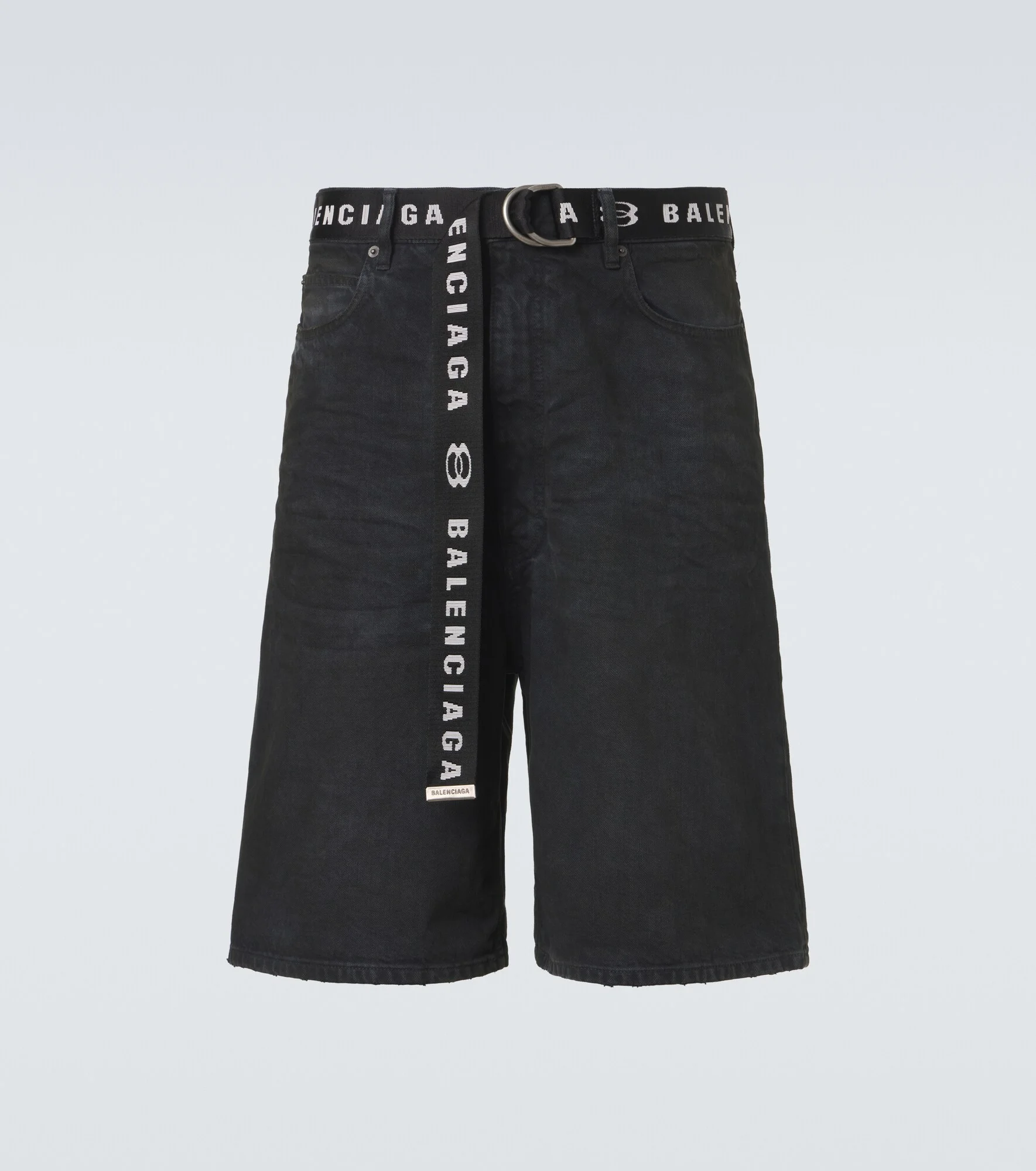 Unity belted denim Bermuda shorts - 1