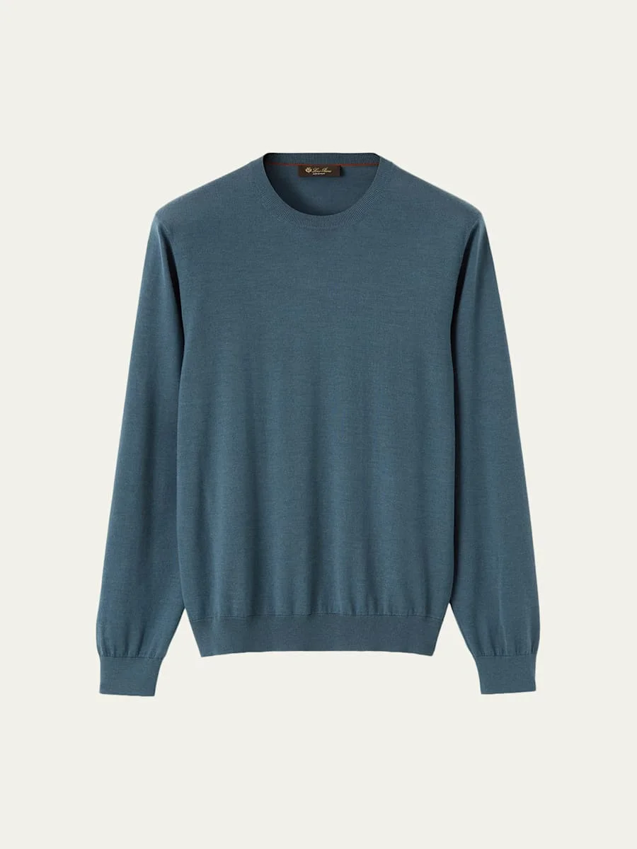 Men's Sottile Wool, Silk and Cashmere Crewneck Sweater - 1