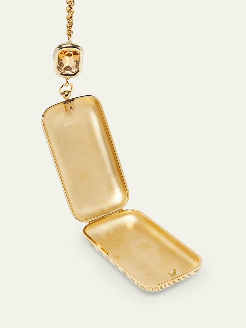 Brass Evening Clutch with Crystal Jewel 4