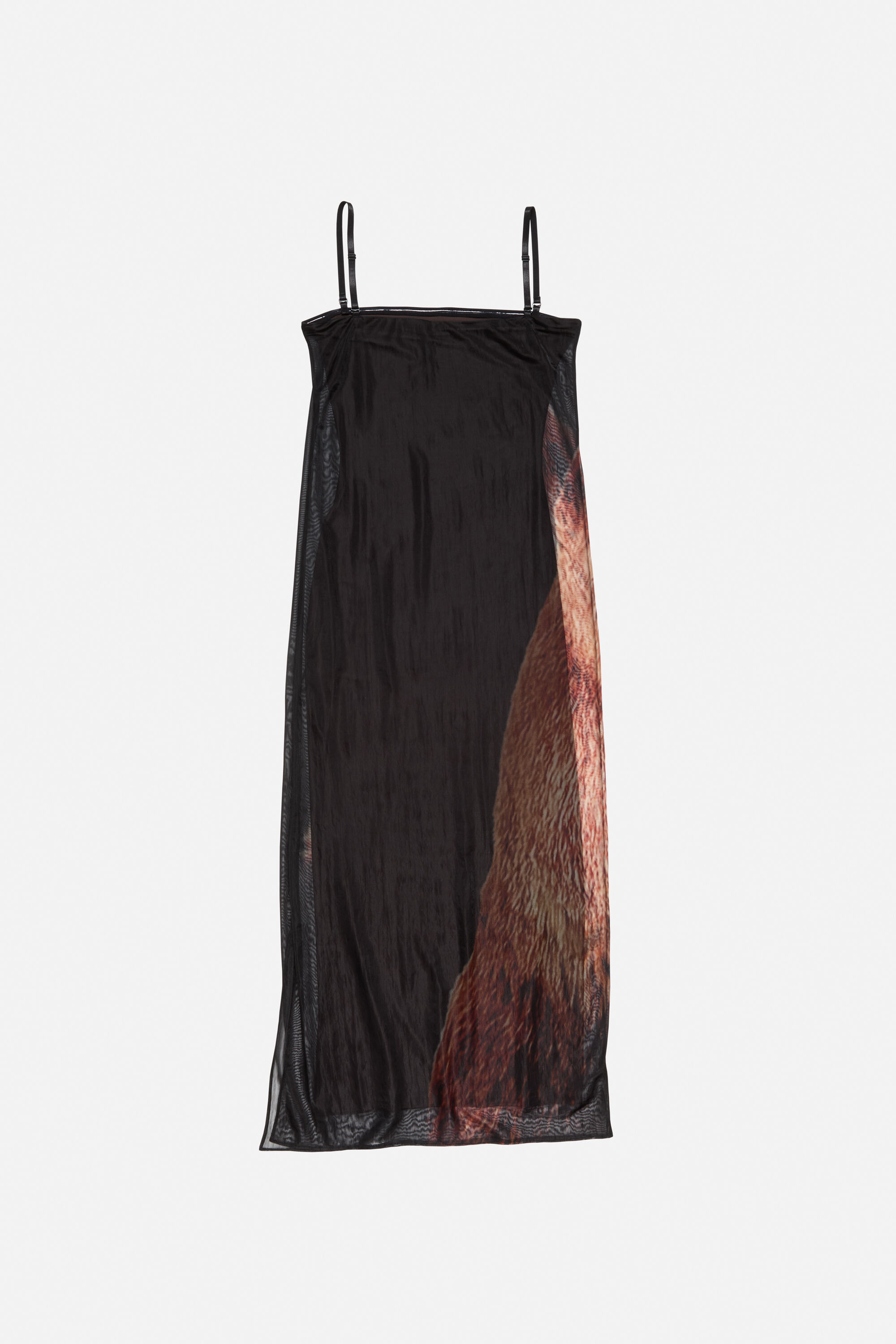 Sheer printed dress - Black/brown - 7