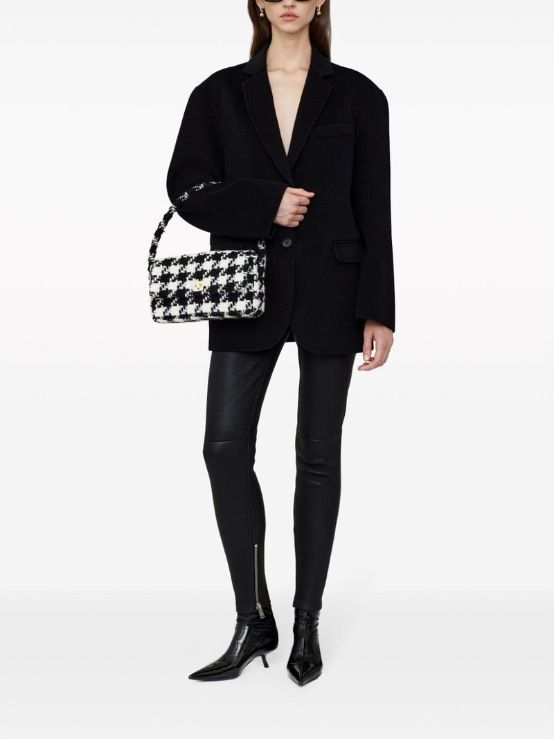 ANINE BING Nico houndstooth-pattern shoulder bag outlook