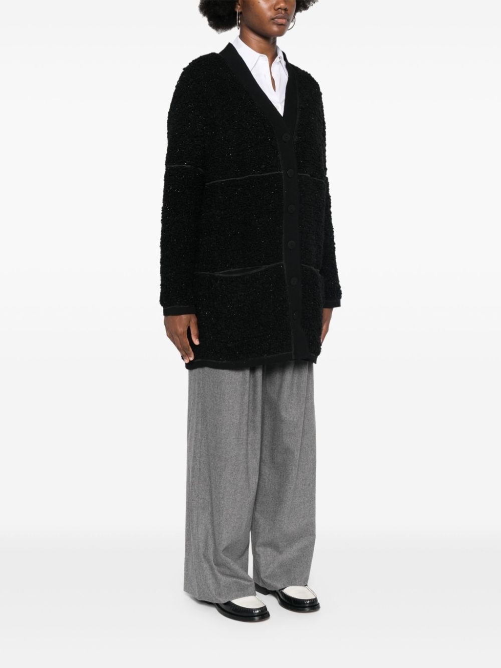 long bouclé cardi-coat - 3