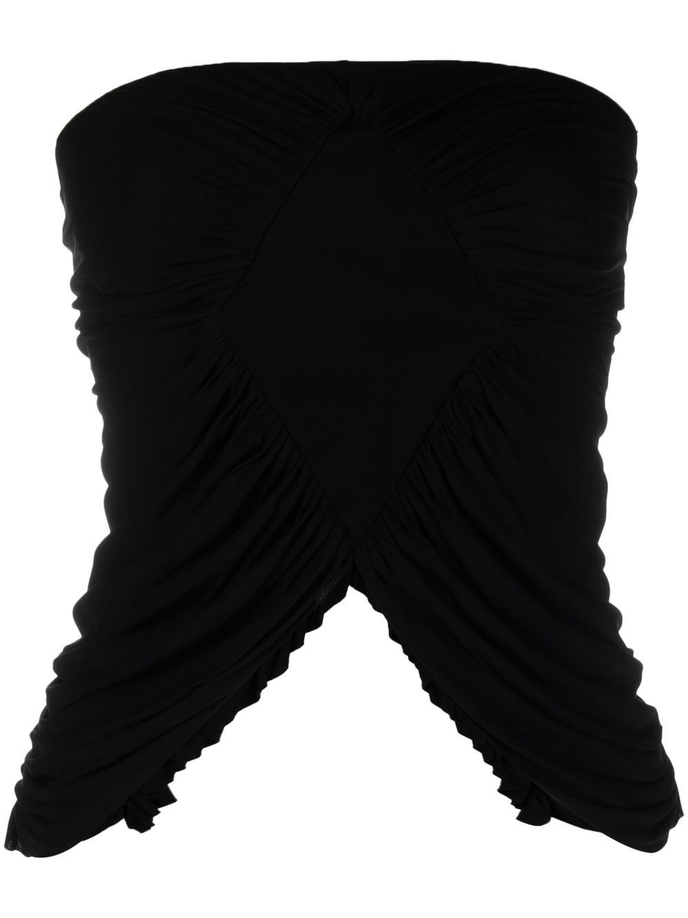 ruched strapless top - 1