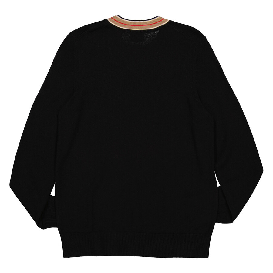 Burberry Black Stripe Cashmere Collar Sweater - 6
