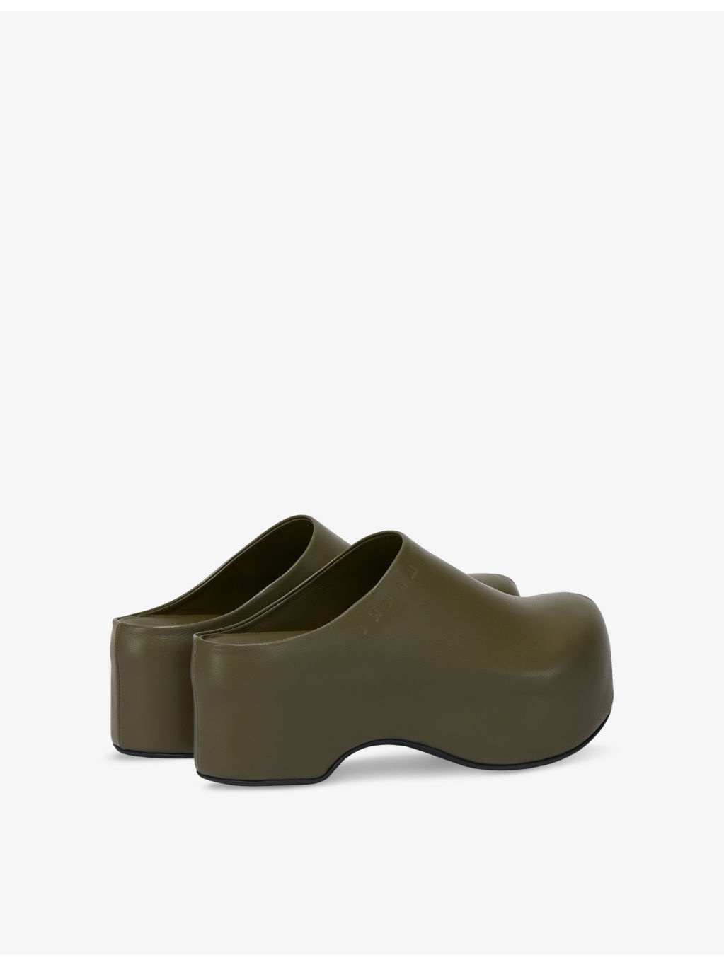 Chunky Leather Clogs - 4