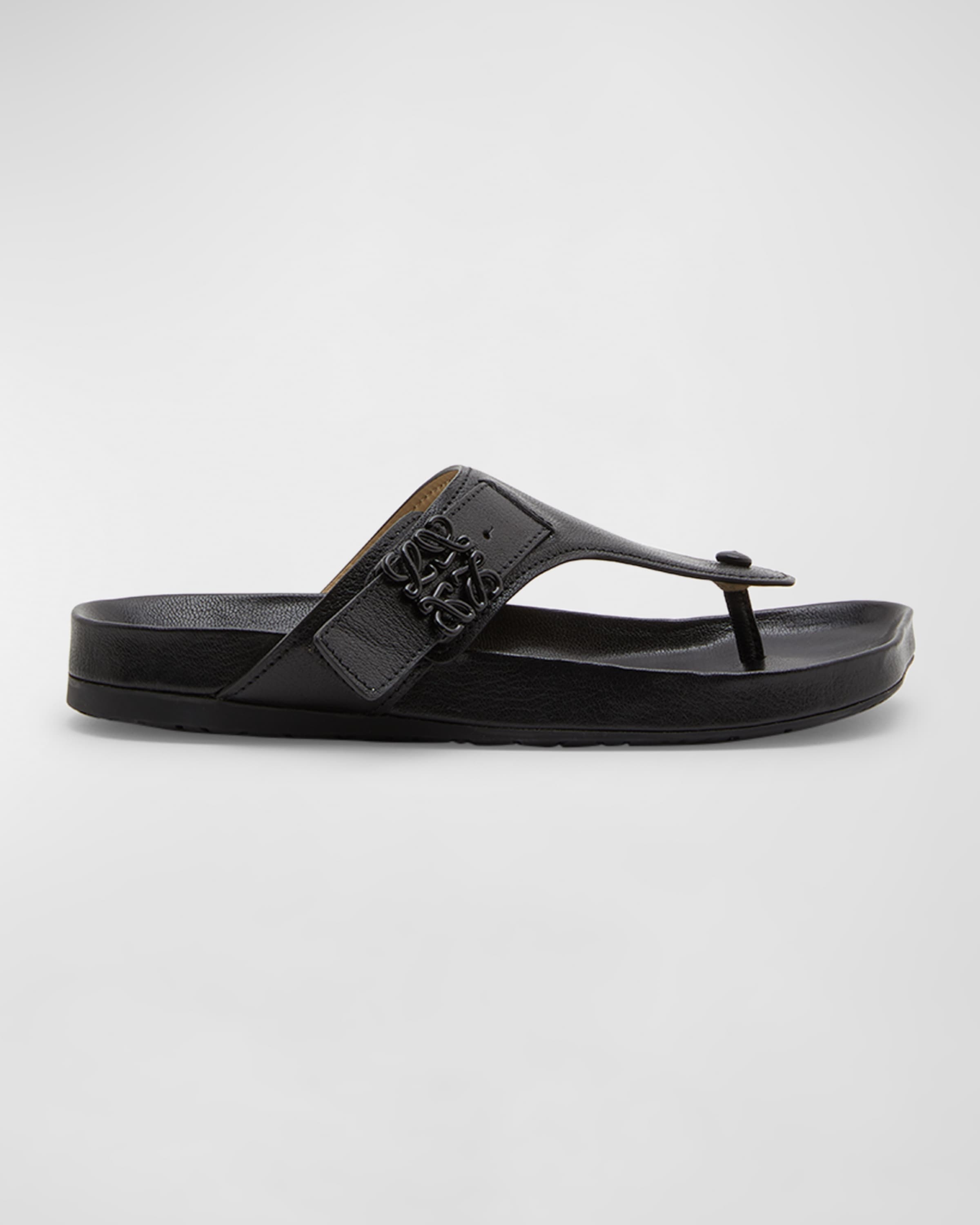 Leather Medallion Comfort Thong Sandals - 1