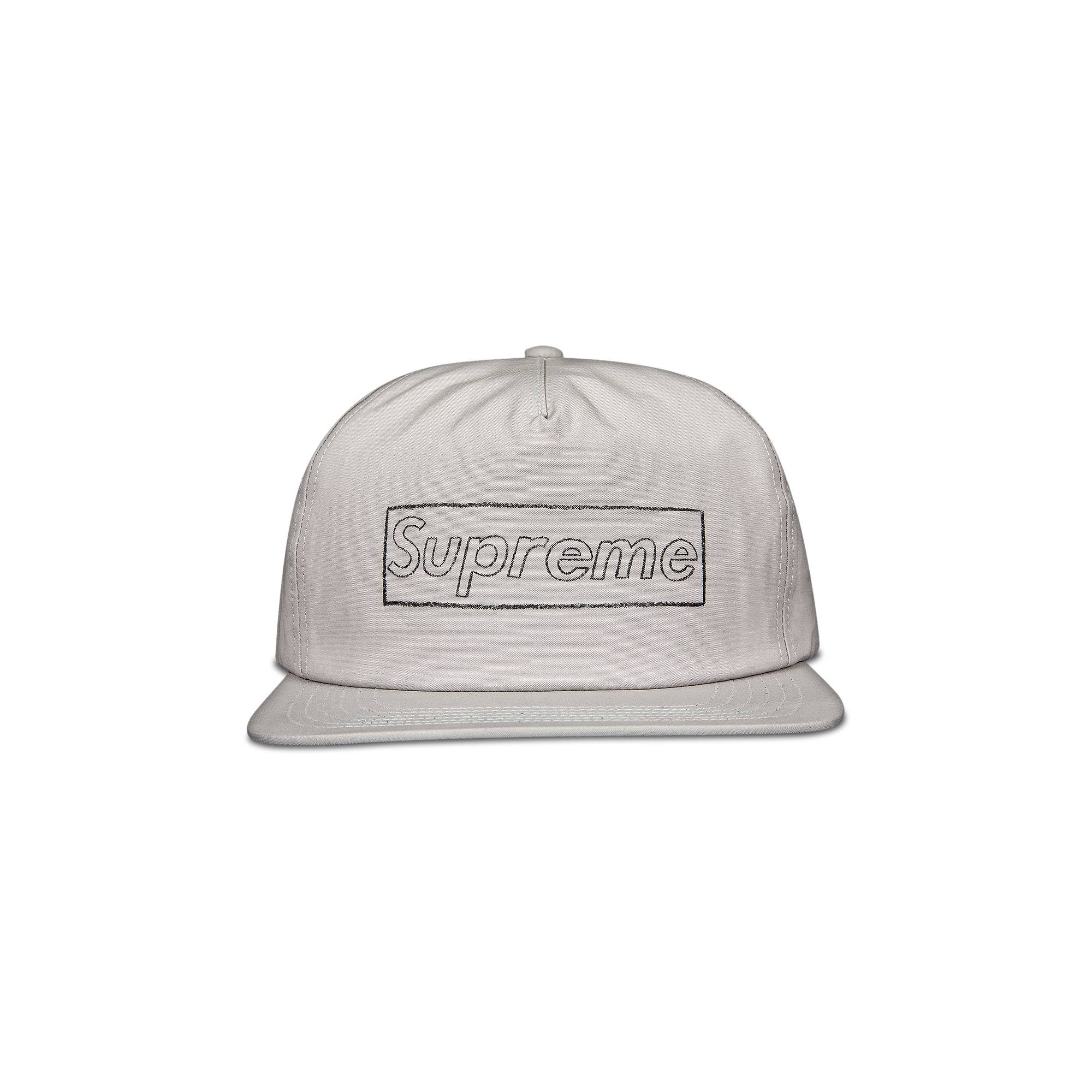 Supreme KAWS 5-Panel Chalk Logo Grey帽子