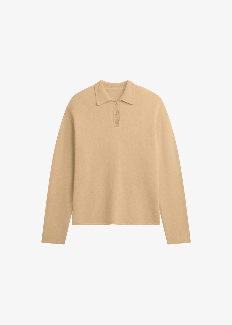 Bresica Knit Polo Sweater - Camel 8