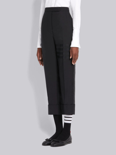 Thom Browne Black Wool Plain Weave Suiting Grosgrain Tipped Engineered 4-Bar Classic Trouser outlook