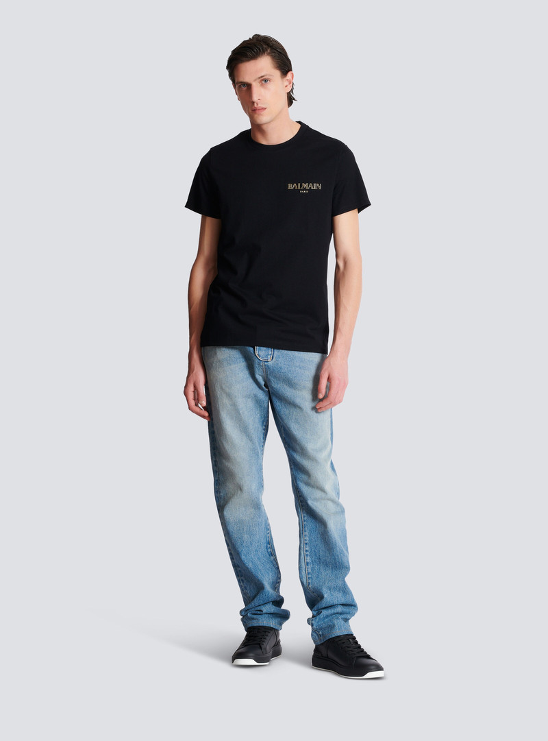 Balmain T-shirt with vintage gel Balmain logo outlook