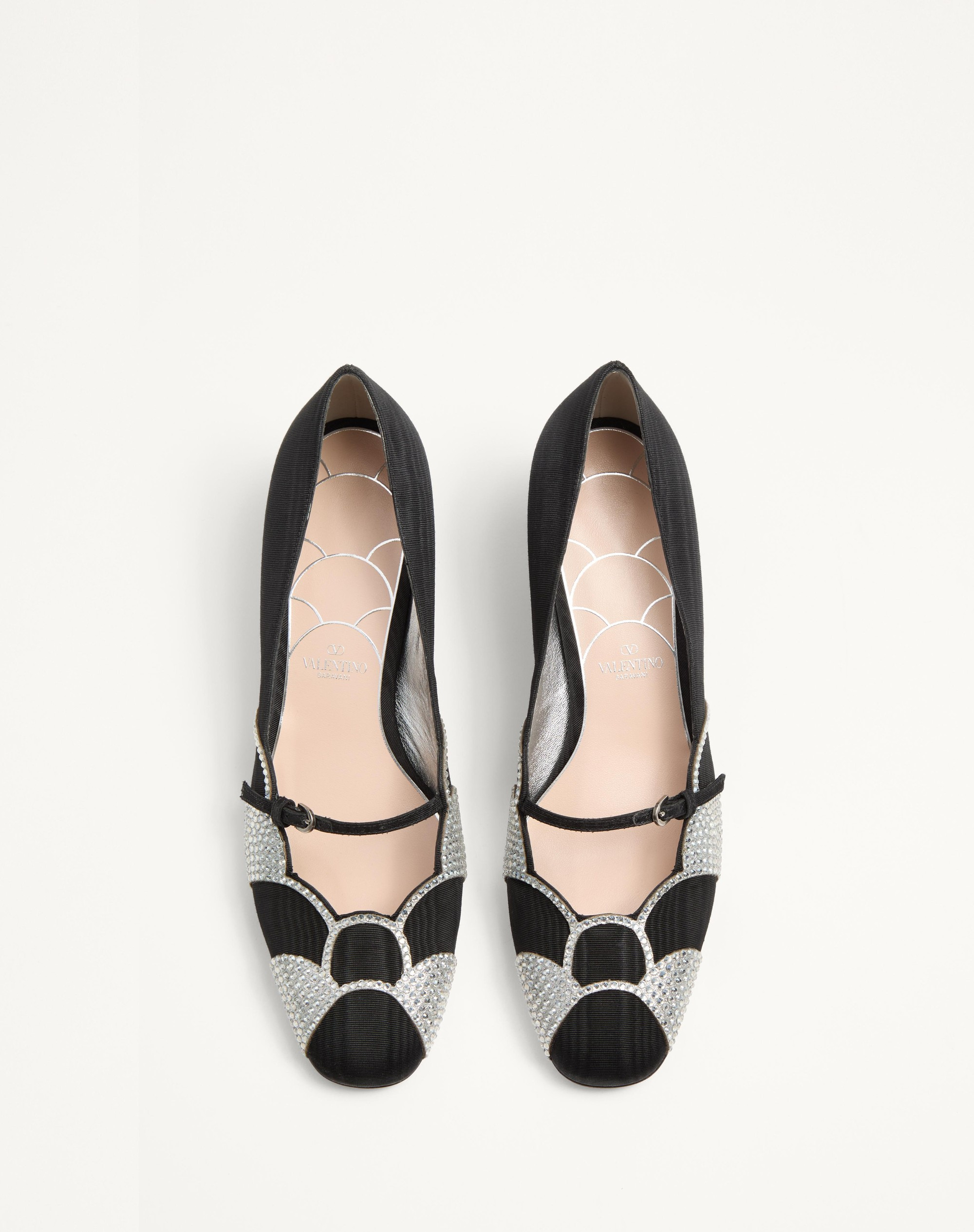 BOWOW PUMPS IN MOIRÈ FABRIC WITH CRYSTALS 45MM - 4