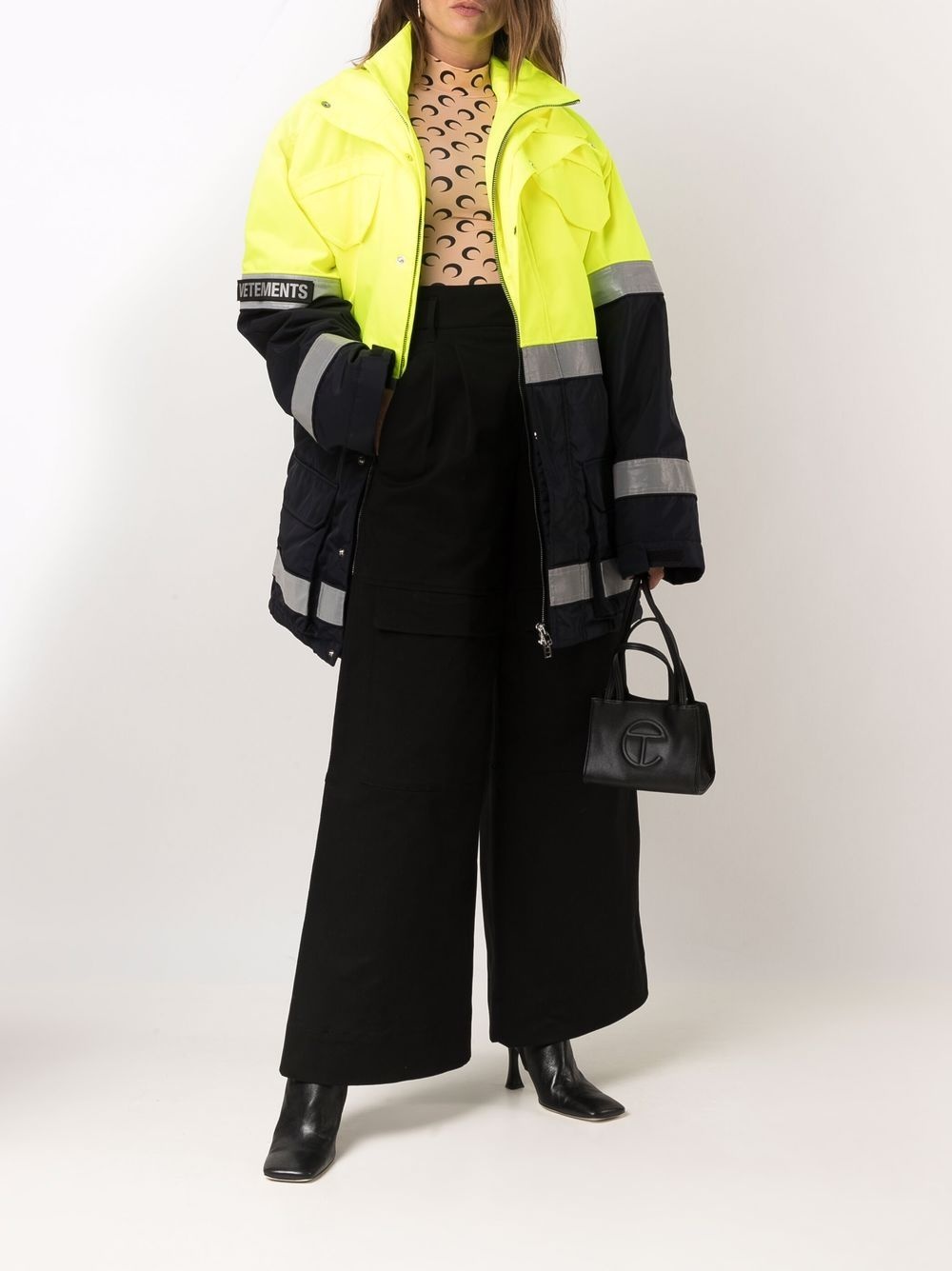 colour-block parka jacket - 3