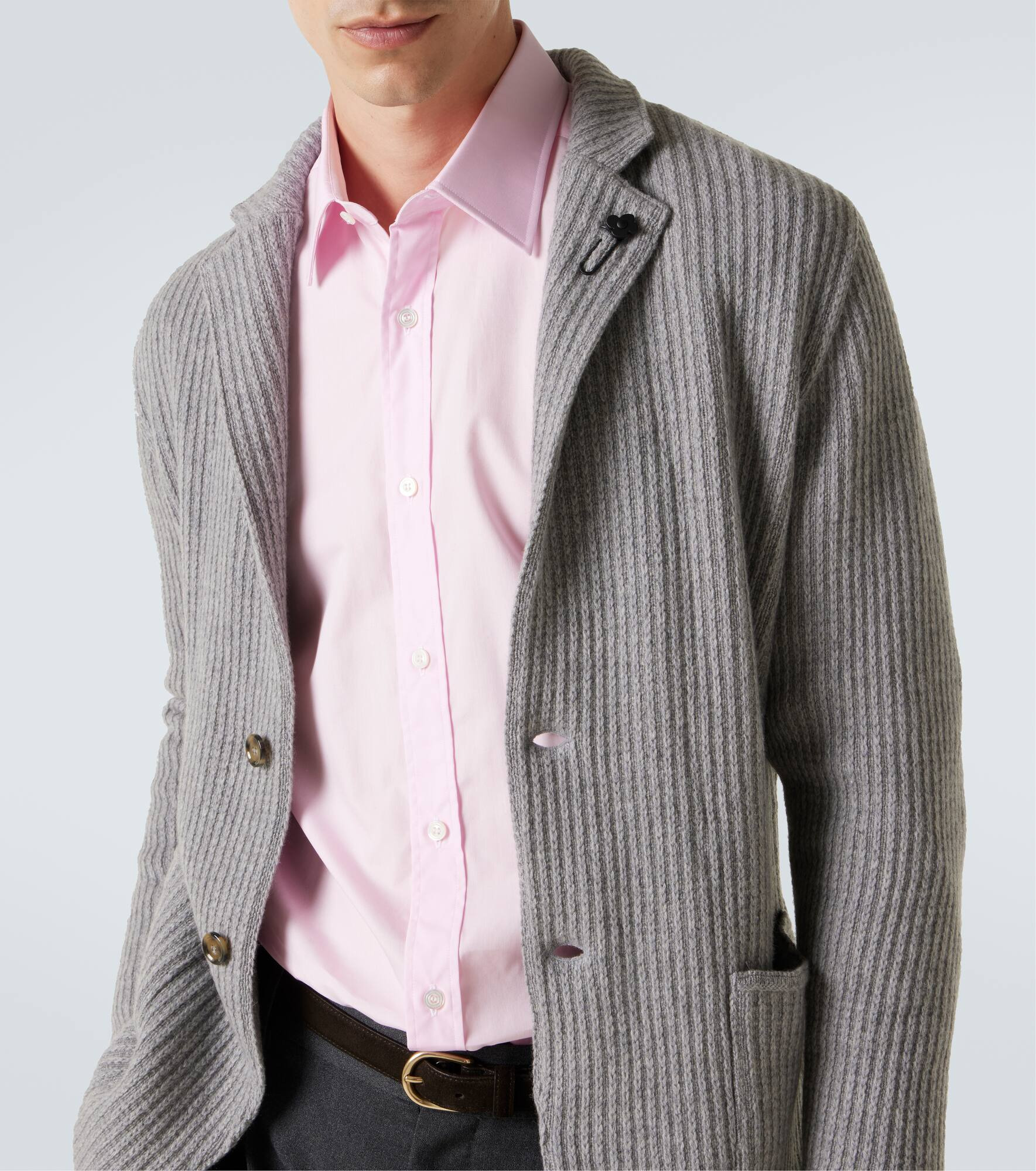 Knitted cashmere blazer - 5