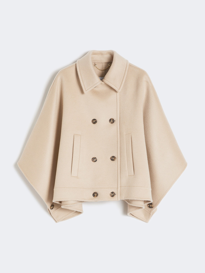 MEANDRO Boxy-fit cashmere cape - ALBINO 1