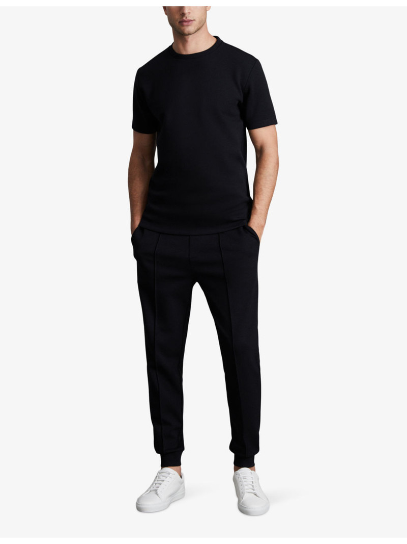 REISS Crewneck short-sleeve stretch-jersey T-shirt outlook