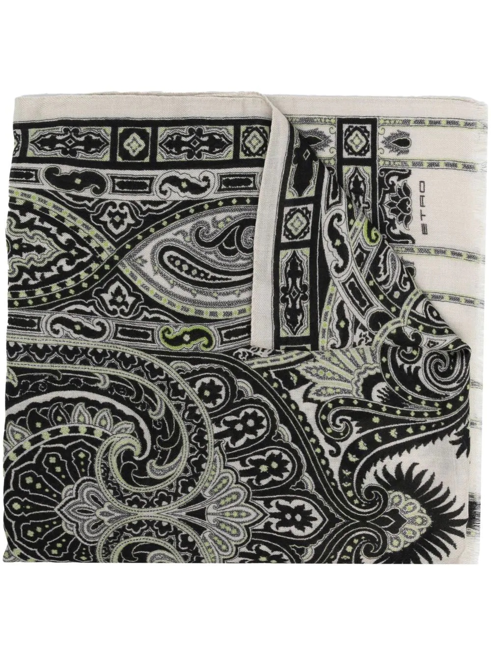 paisley-print wool-silk scarf - 1