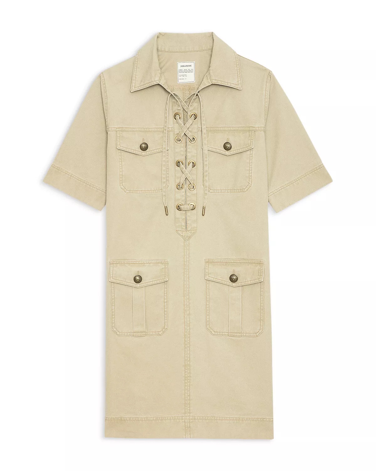 Record Military Cotton Mini Dress - 7
