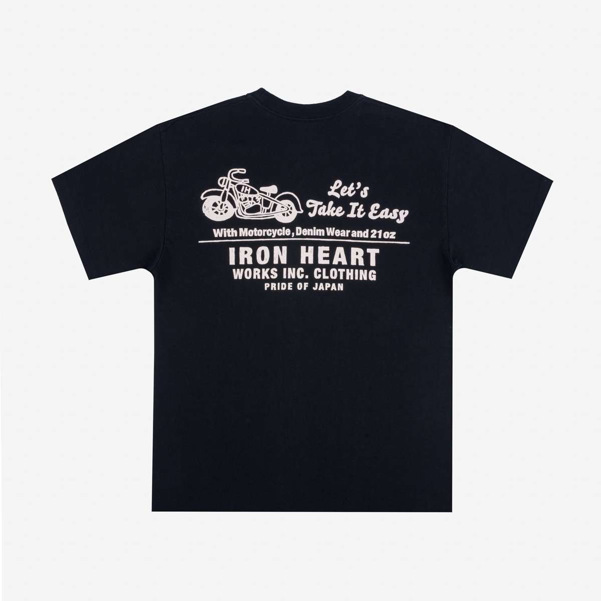 IHT-2404-BLK 7.5oz Printed Loopwheel Crew Neck T-Shirt - Black - 5