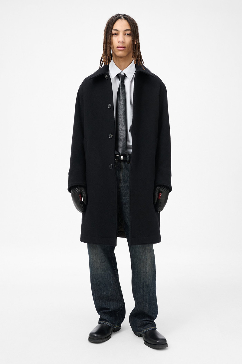 Our Legacy Car Coat Black Slyly Herringbone outlook