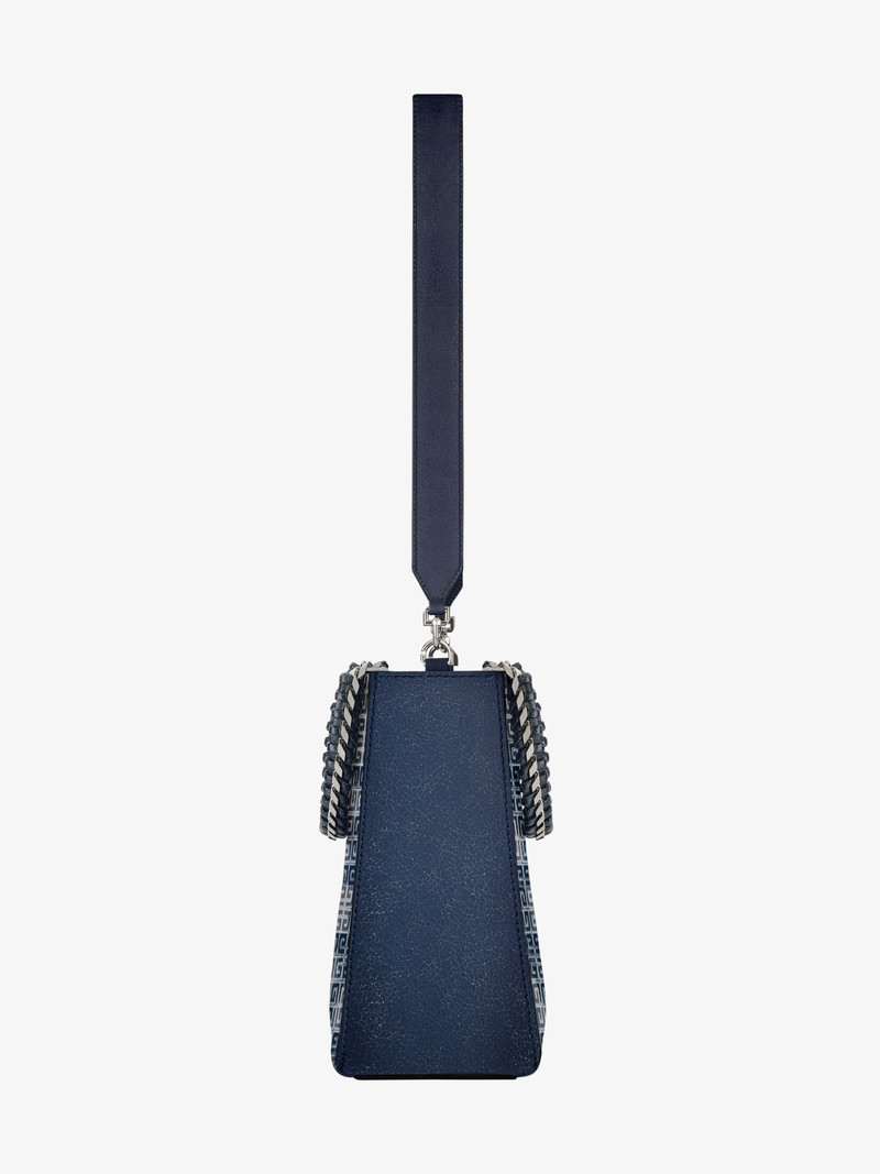 MEDIUM G-TOTE SHOPPING BAG IN 4G DENIM WITH CHAIN 5