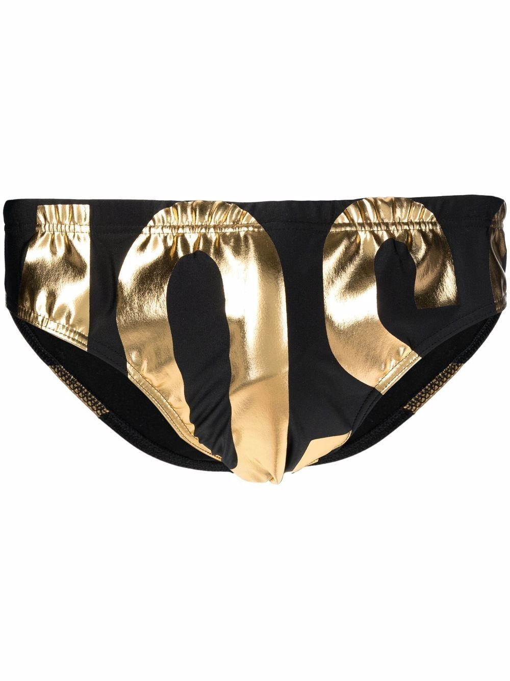 metallic-logo swim trunks - 1