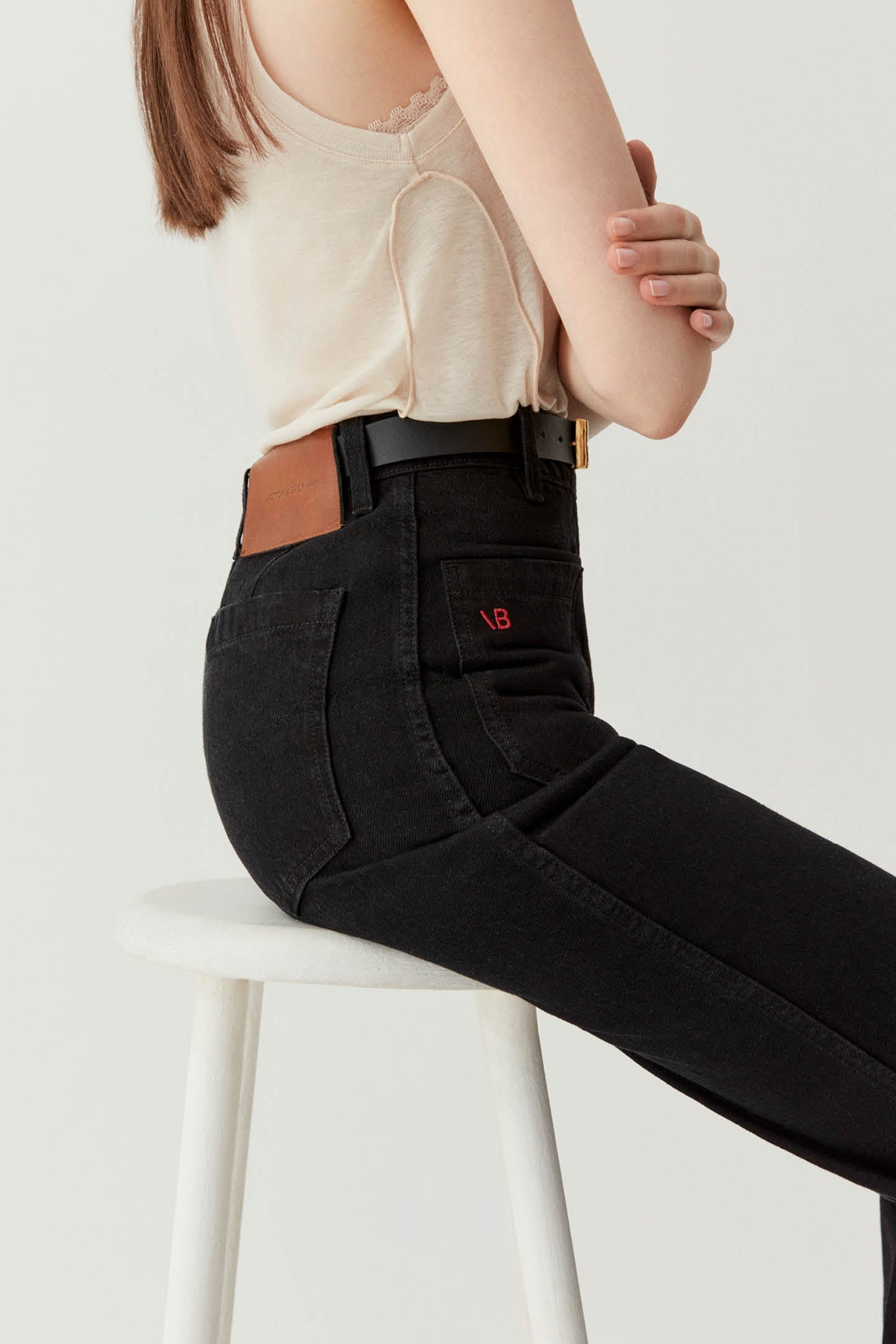 Exclusive Alina High Waisted Stretch Jean In Washed Black - 7