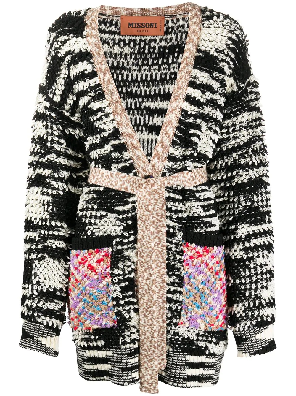 graphic print cardigan - 1