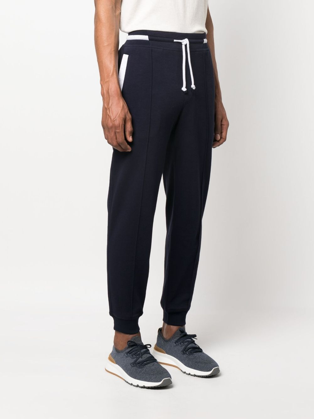 drawstring cotton track pants - 3