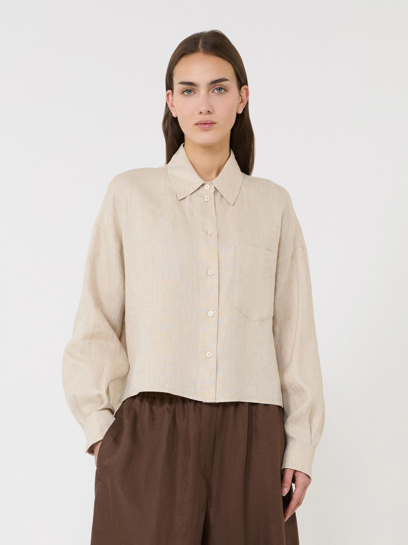 WERNER Linen fabric shirt - ECRU 3