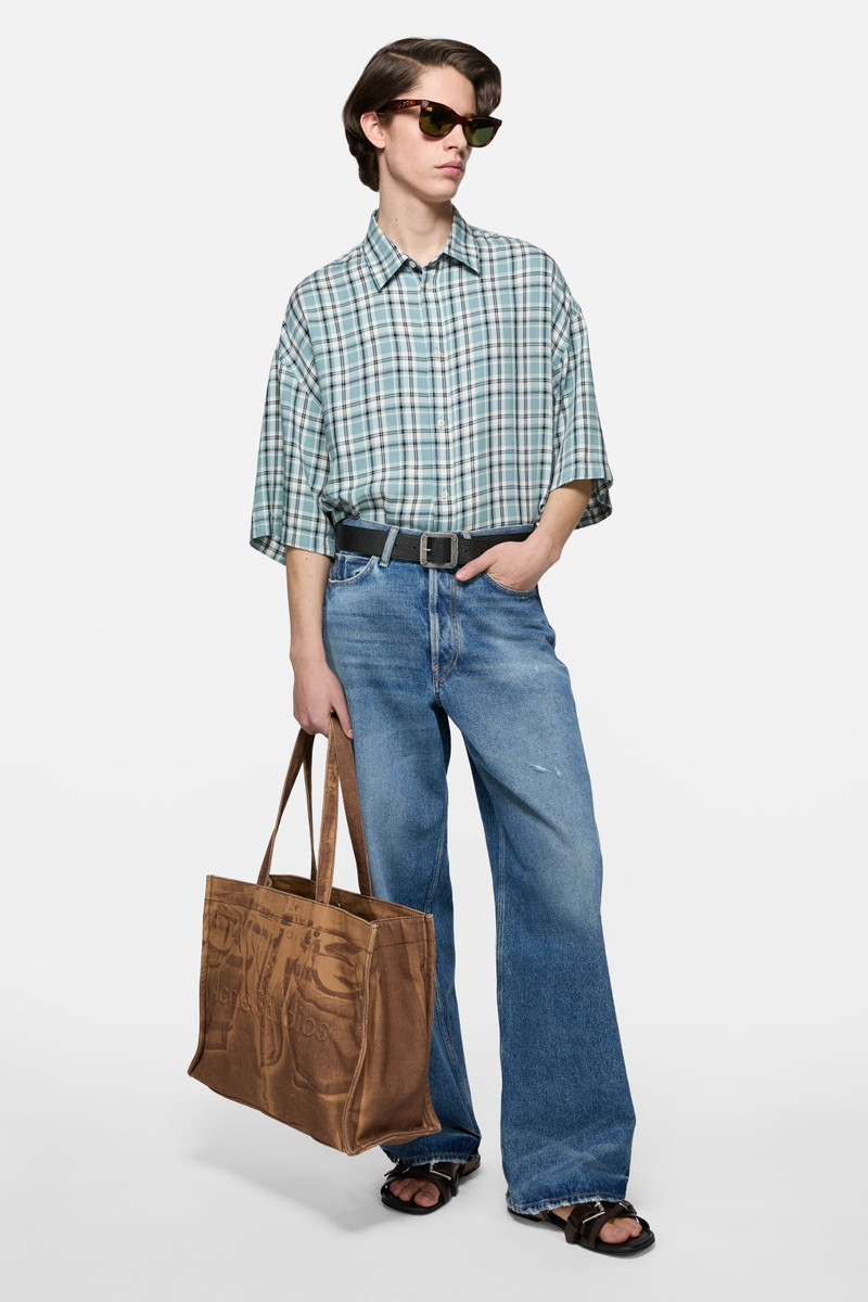 Acne Studios Checked flannel shirt - Turquoise/blue/white outlook