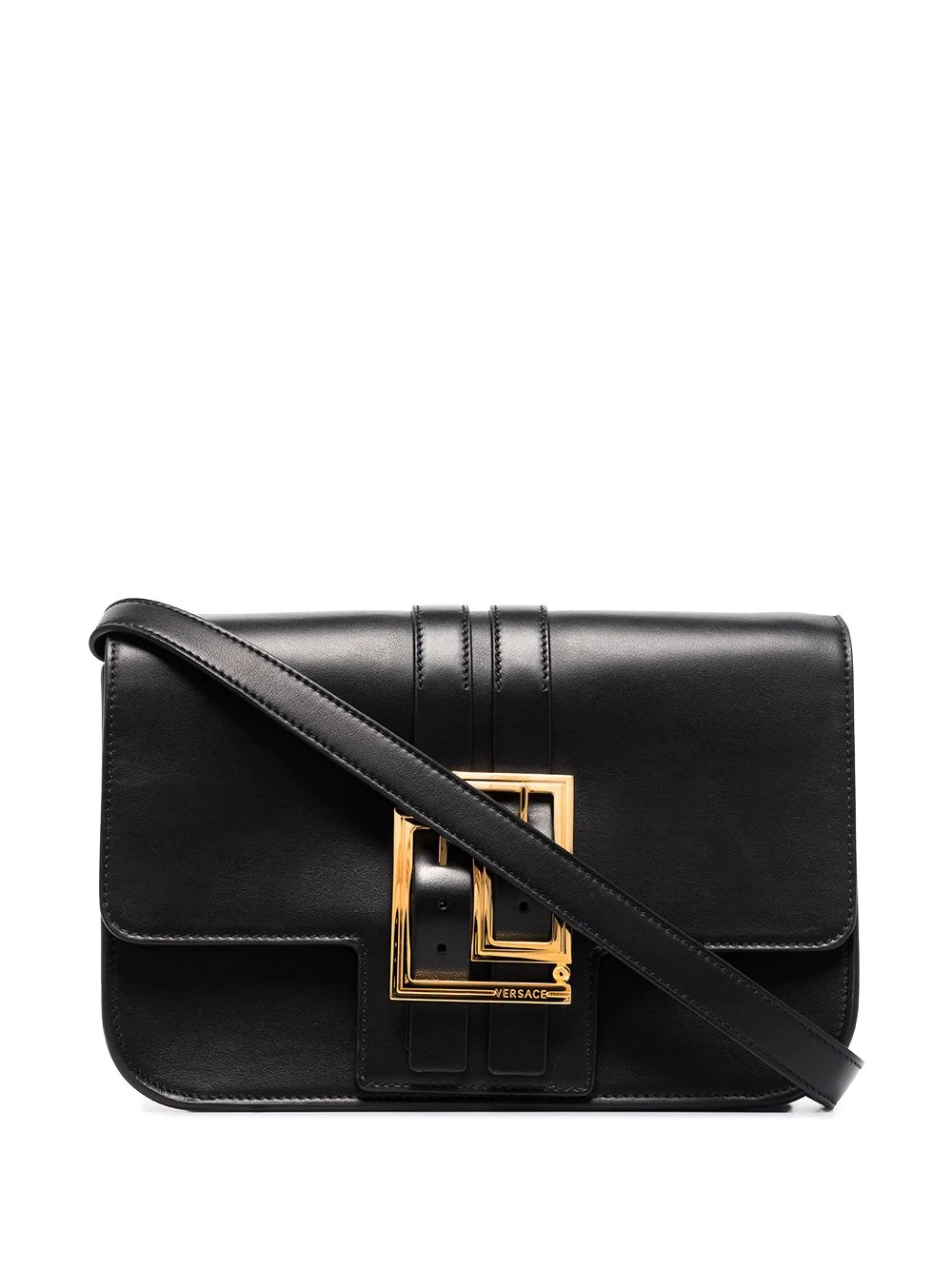 buckled leather crossbody bag - 1