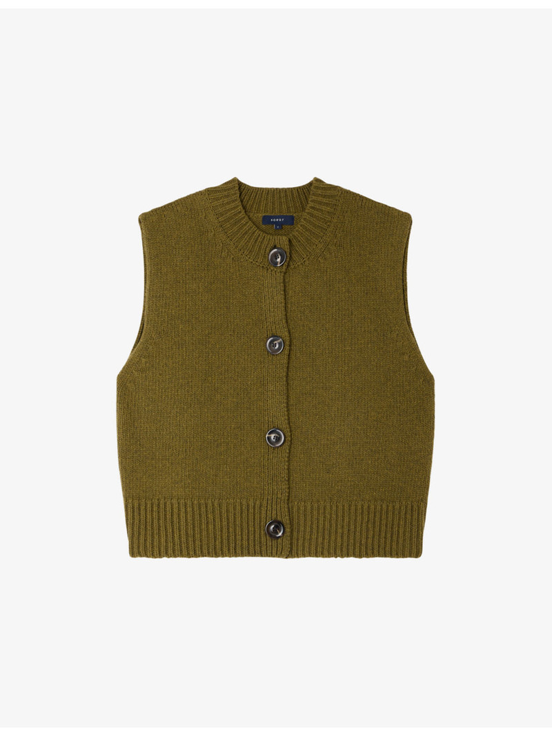 Ivana Sleeveless Wool Cardigan 1