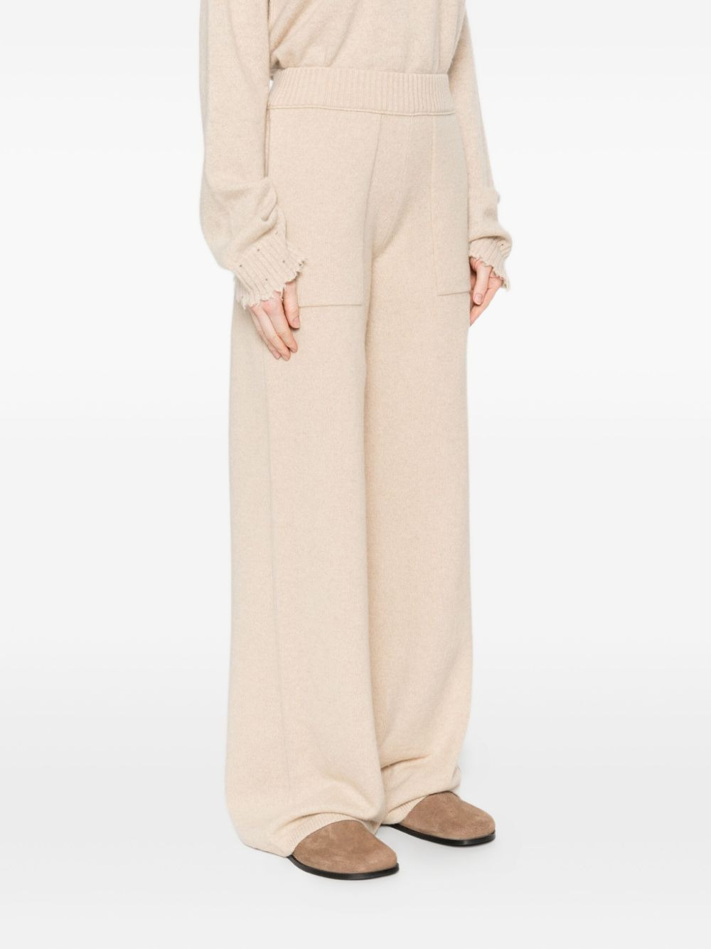 pocket-detail cashmere trousers - 3