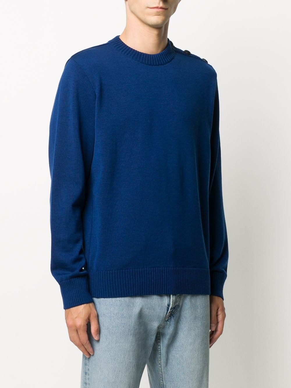 crew neck ribbed knit jumper - 3