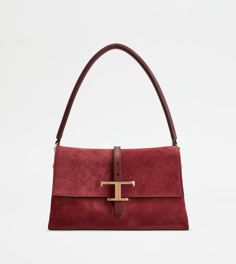 T TIMELESS FLAP BAG IN SUEDE MINI - RED 1