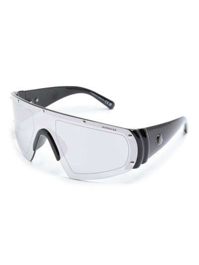 Moncler shield-frame mirrored sunglasses outlook