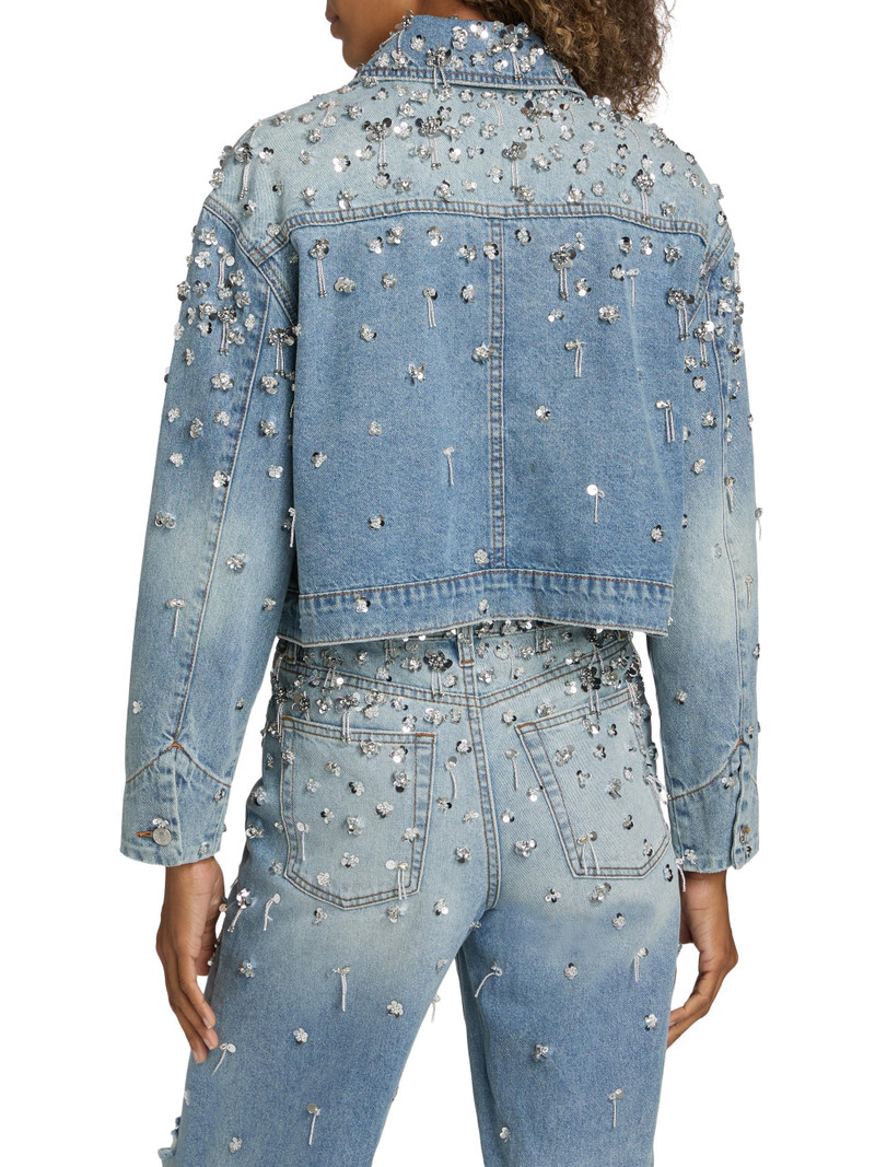 Women's Everli Sequined Stretch-Denim Crop Jacket - Hollywood 5