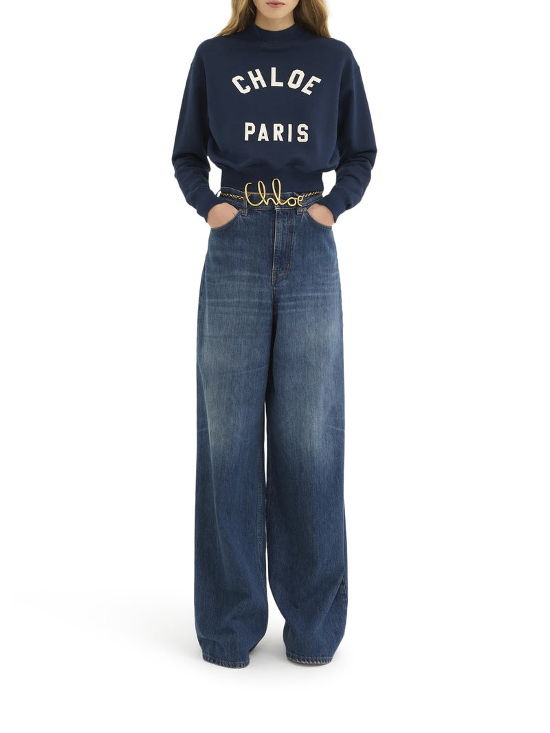 Chloe` Women High Neck Sweater With Logo - 2