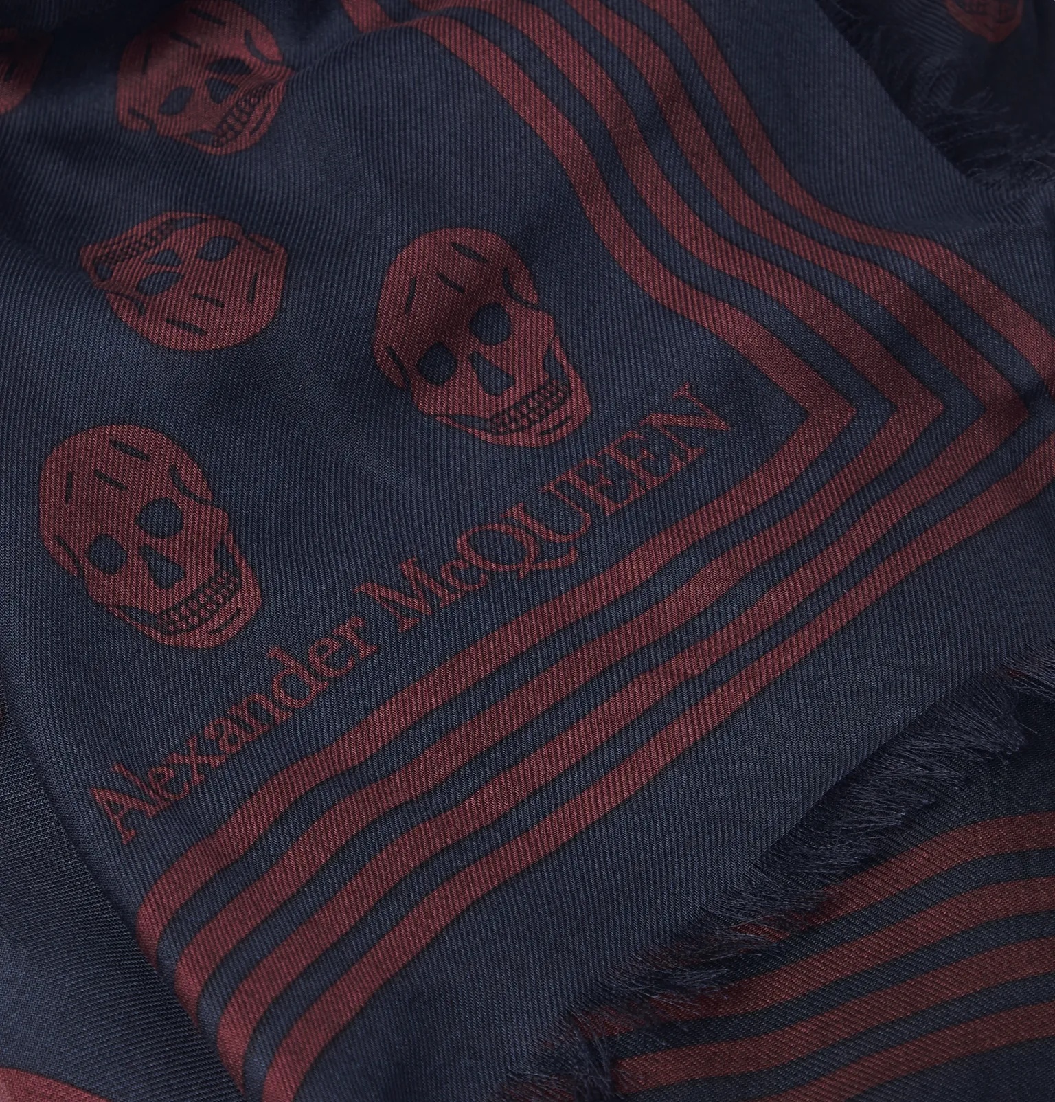 Fringed Logo-Print Modal Scarf - 3