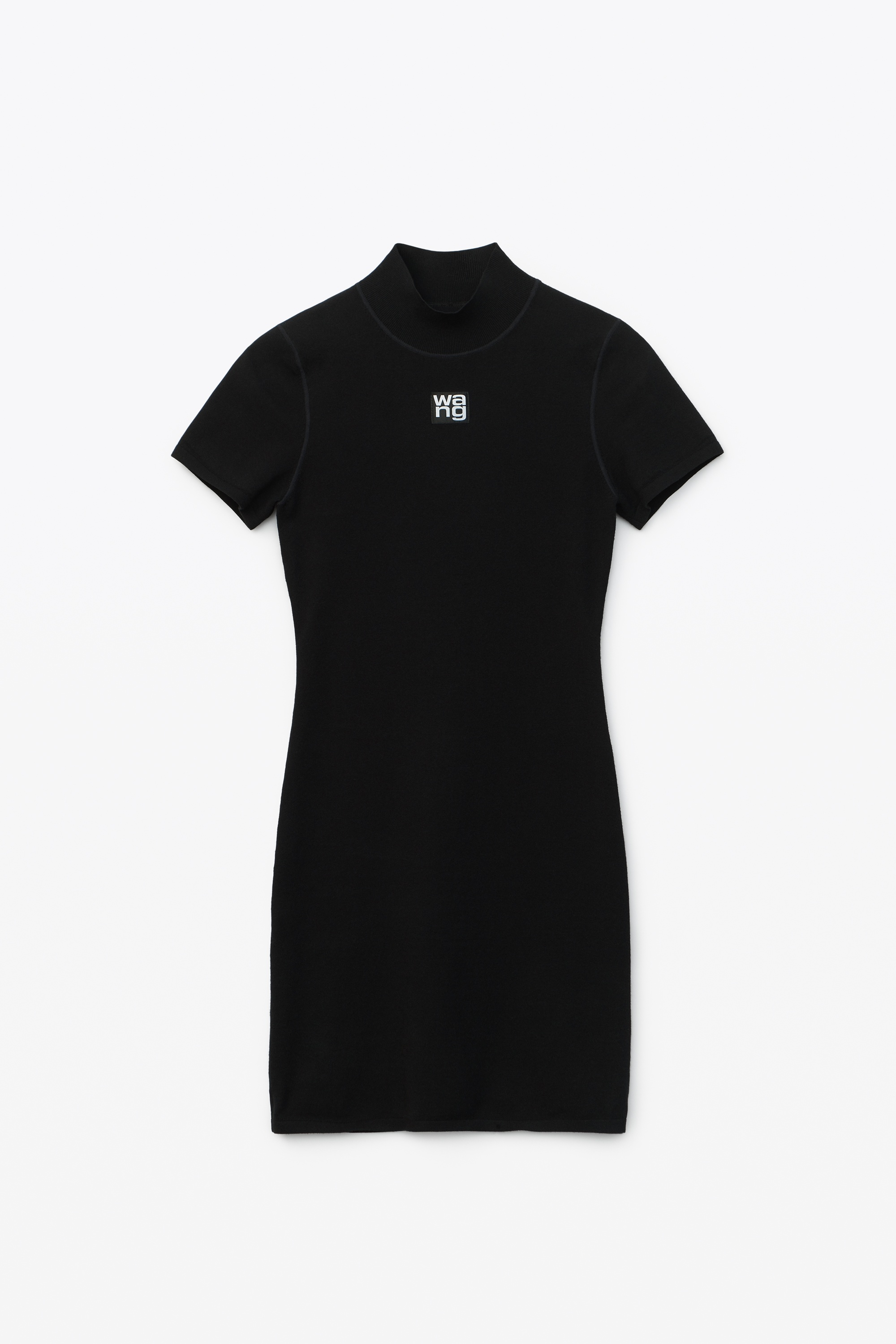 MOCK NECK TEE DRESS IN BODYCON KNIT - 1