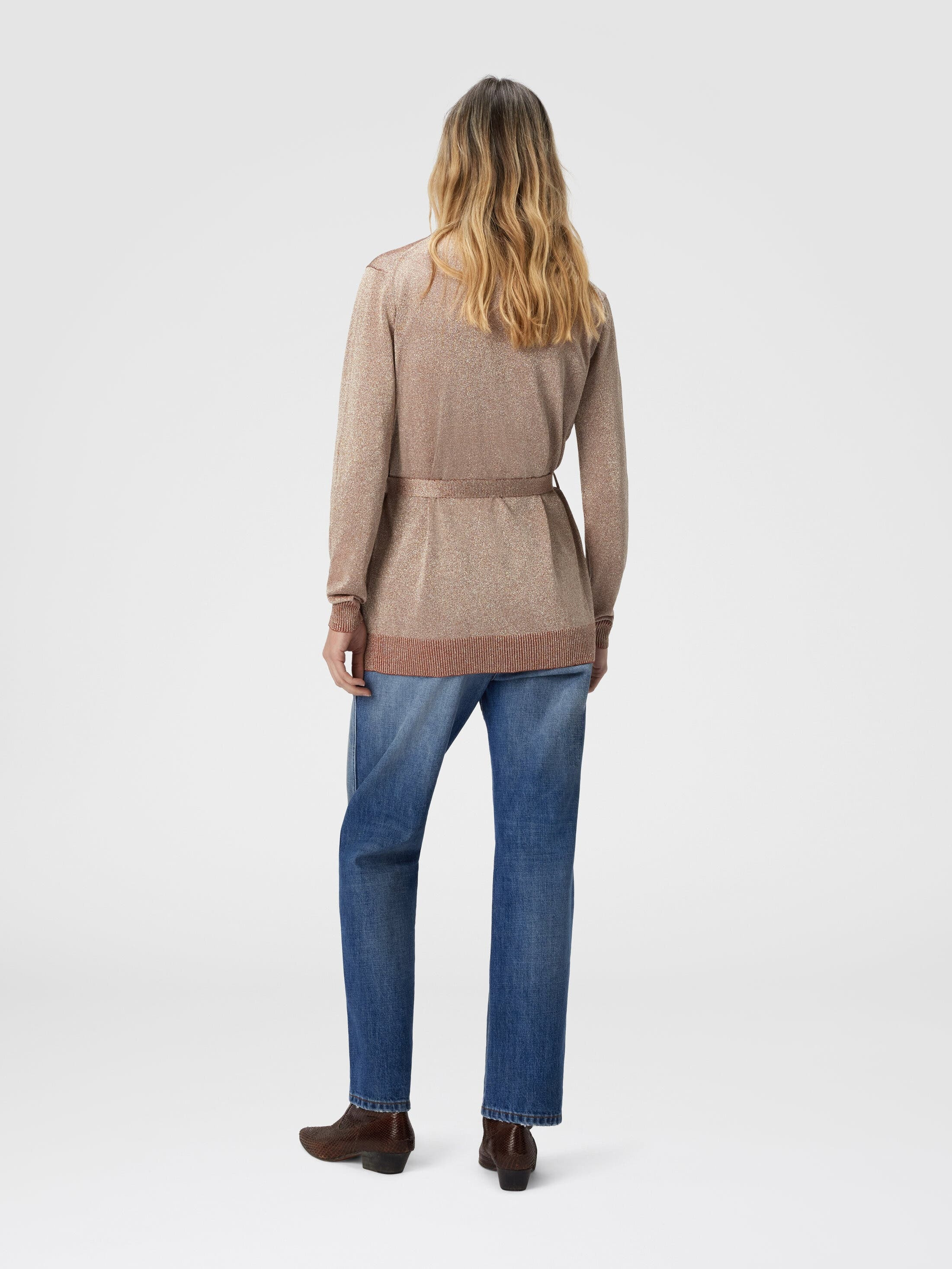 Missoni Cardigan With Belt In Lamé in Pink Lamé at Nordstrom - 3