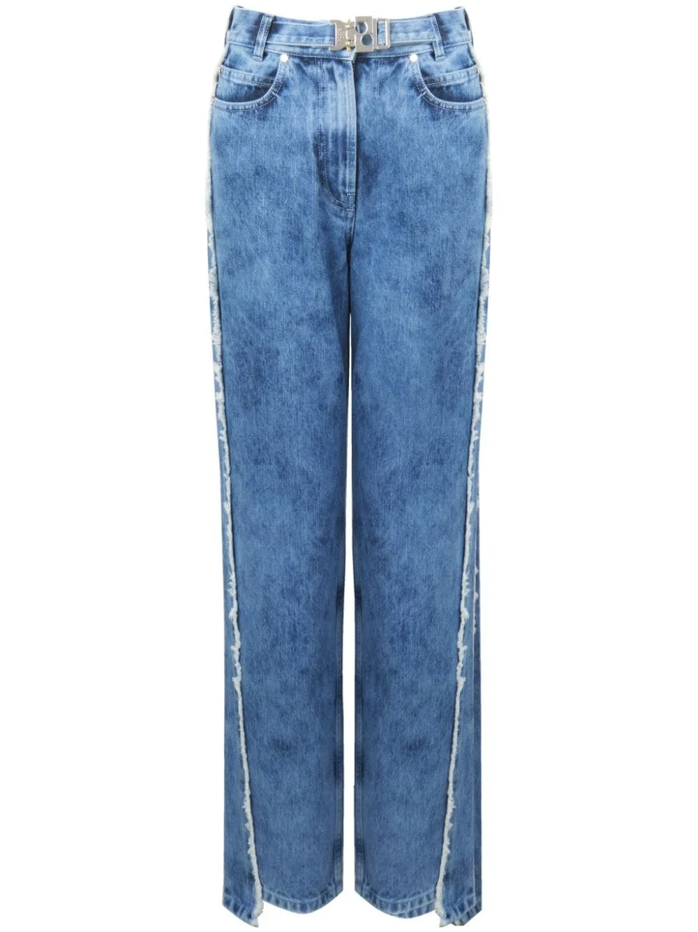 jacquard straight-leg trousers - 1